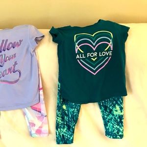 Toddler Girls 2 Tops and Bottoms Matching Sets